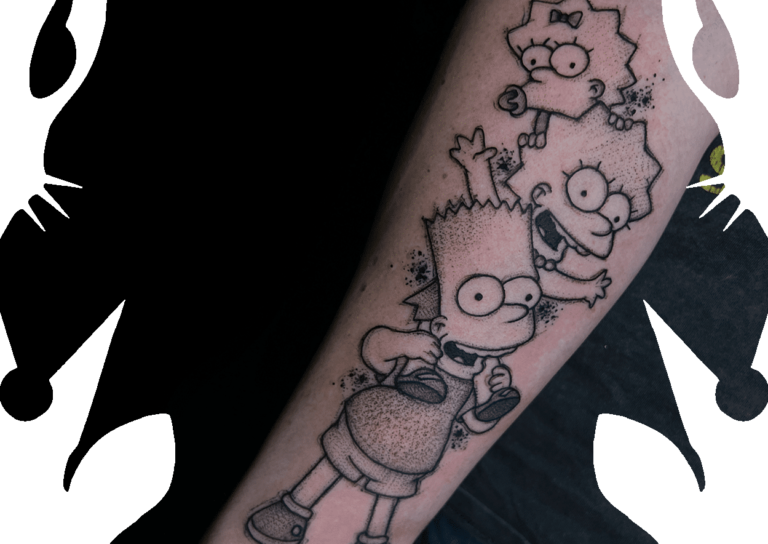 the simpsons in finle line tattoo