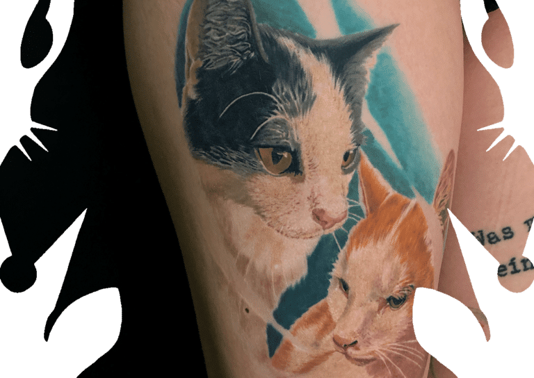 cats portrait tattoo